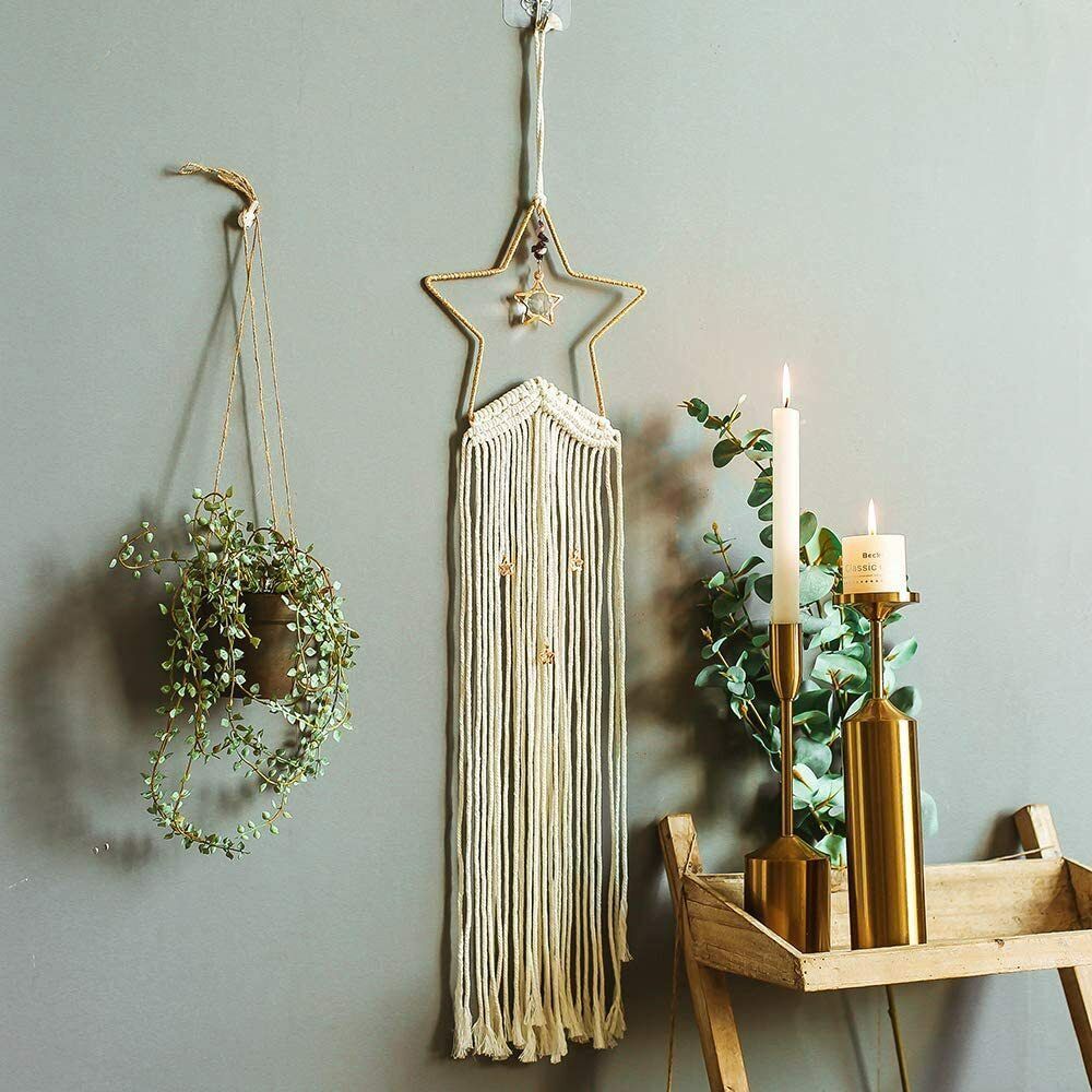 Star Dream Catcher, Handmade Macrame Wall Hanging Bohemian Dreamcatcher